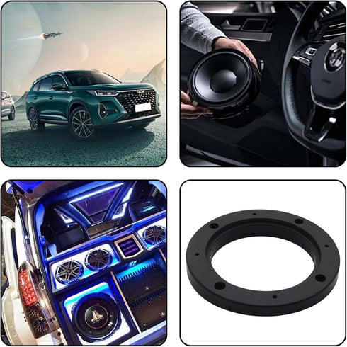 2PCS Black Plastic Speaker Spacer Adaptor Ring, 4inch Dia Mounting Bracket for Cars, Boats, Trucks, and More