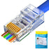 PETECHTOOL RJ45 Cat6/Cat5 Gold Plated 8P8C Ethernet Pass Through Connectors (100 Pack)