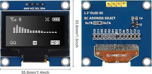ALAMSCN DHT11 1.3" 128x64 Electronics Starter Kit,WiFi Development Board with Temperature Humidity Sensor OLED Display