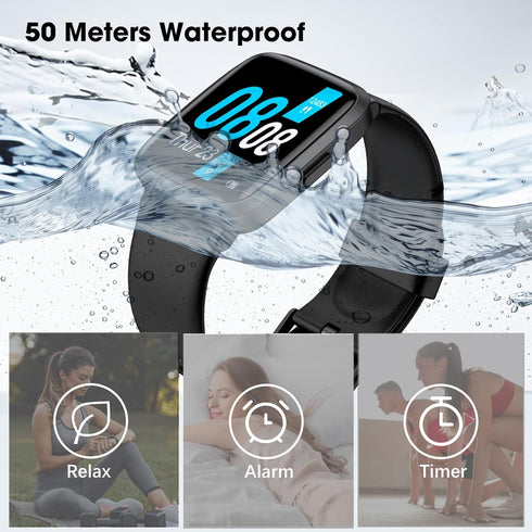 Kummel Smart Watch, Fitness Tracker with Blood Oxygen, Heart Rate & Sleep Monitor, Waterproof Watch for Men Women