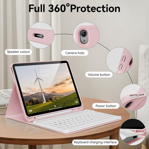 Keyboard Case for iPad 10th Generation 10.9 Inch (2022 Release), Detachable Bluetooth Keyboard & Flip Stand Case