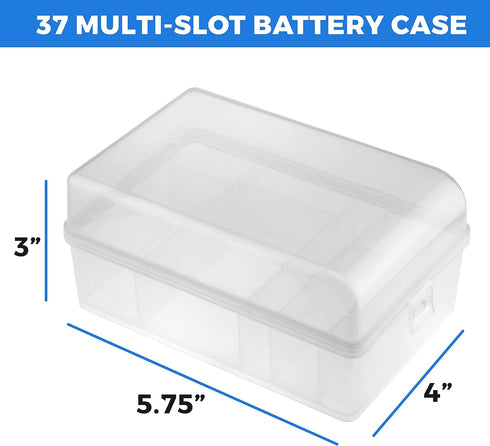 GlossyEnd Set 2, 37 15 12 6 2 2 9V of Slot Multi Battery Storage Box, Battery Storage Case, Battery Holder, Stores: AA