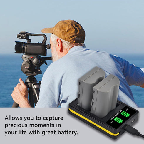 Hisewen EN-EL3e Battery 2-Pack, 2600mAh and LED Charger for Nikon D50, D70, D70s, D80, D90, D100, D200, D300, D300S,