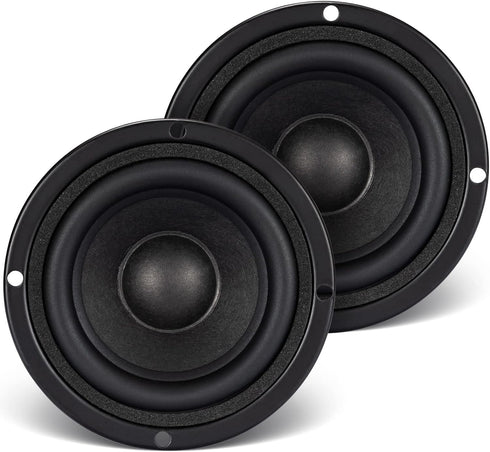 Pack of 2 Full Range Bookshelf Speakers - 3 Inch 8 Ohm Anti-Magnetic HiFi Tweeter Wooden Enclosure Home Audio Woofer