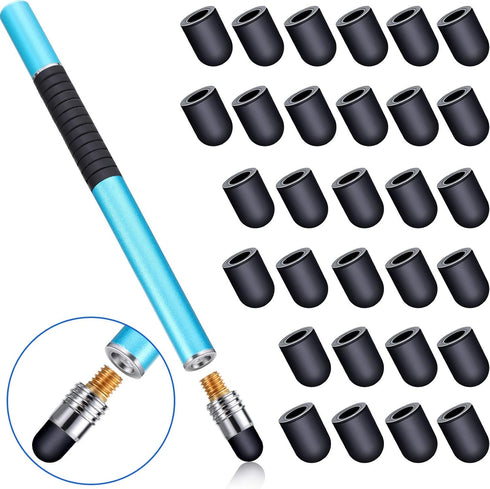 Zonon 30 Pieces Replacement Stylus Tips - Conductive Touch Screen Pen Tips, Capacitive Silicone Rubber, No Touch Door