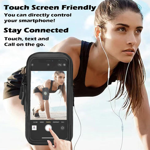 Adjustable Arm Band Phone Holder for Running, Walking, Workout - Clear Crossbody Pouch Purse with Strap for iPhone and