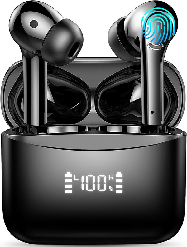 Wireless Earbuds Bluetooth 5.3, HiFi Stereo with ENC Noise Reduction Mic, IPX7 Waterproof for Sports and Smart Devices