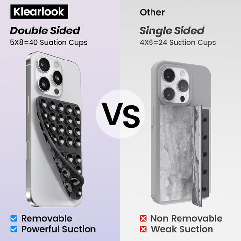 Klearlook Maximized Clarity! 2PCS Silicone Suction Cup Phone Case Mount Double Sided, Hands-Free Phone Accessories