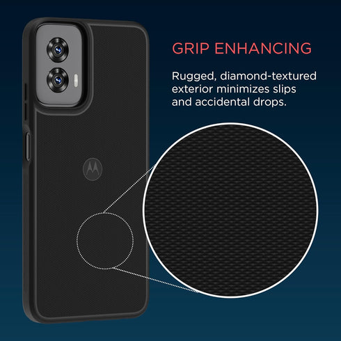 Motorola Moto G Power 5G (2024) Black Textured Case - Shock Absorbing, Precision Fit for Enhanced Grip & Drop