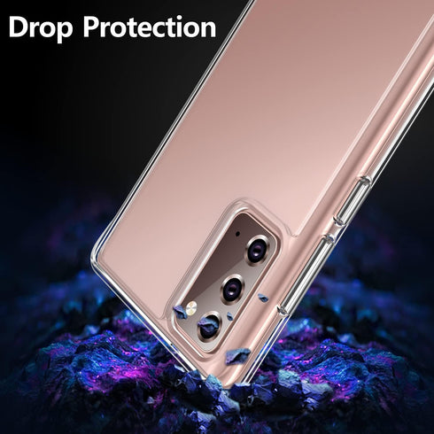 Rayboen Crystal Clear Case for Samsung Galaxy Note 20, Shockproof Protective Slim Fit Cover with Transparent Hard Back