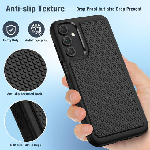 FNTCASE Dual Layer Heavy Duty Case for Samsung Galaxy A15-5G, Shockproof Rugged with Non-Slip Textured Back (2024, 6.5