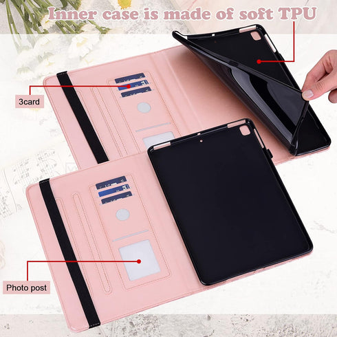 Case for Xiaomi Redmi Pad 10.61 Inch 2022 - Embossed Design Deer & Tree PU Leather Flip Stand Case with Pen Holder