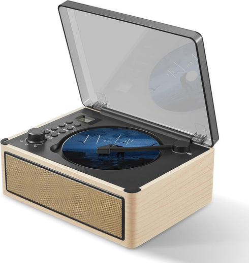 Gelielim Retro CD Player Boombox, Desktop CD Player with Bluetooth in/Out, Rechargeable Battery,