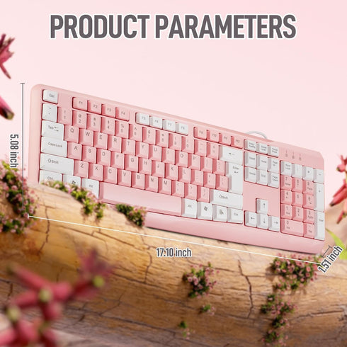 Full-Sized Wired Keyboard with Numeric Keypad - Silent-Touch Chiclet Keyboard