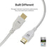 8K 2.1 10FT 8K 60Hz 4K 120Hz HDR10+ Dolby Pixio White HDMI Cable Ultra Certified Ultra High Speed Nylon Braided Gold