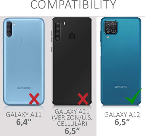 kwmobile 3X Ultra-Clear Screen Protectors for Samsung Galaxy A12, Transparent Phone Films