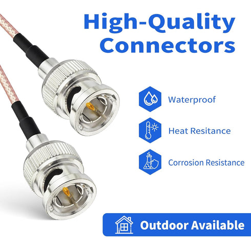 3G 3ft 75 RG179 (4-Pack) 3G-SDI 4K Superbat HDSDI SDI BNC Cable Ohm BNC Male Connector Coax Cable for Camera Monitor