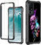 Rossy Case for TCL 40 XE 5G with Tempered Glass Screen Protector, Heavy Duty Shockproof Protective Cover with Skull