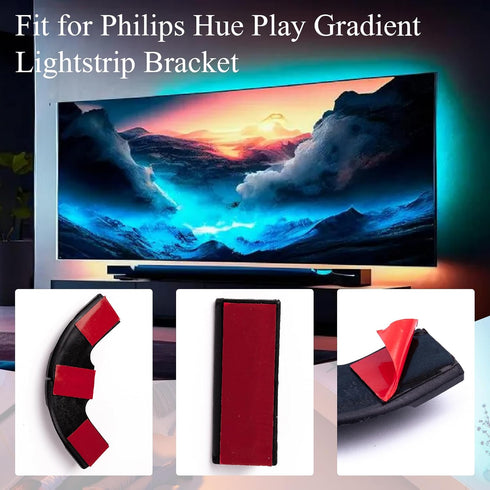 5 PCS Upgraded Generic Brackets Fit for Philips Hue Play Gradient Lightstrip Mounting Clips Holder Good Support Effect