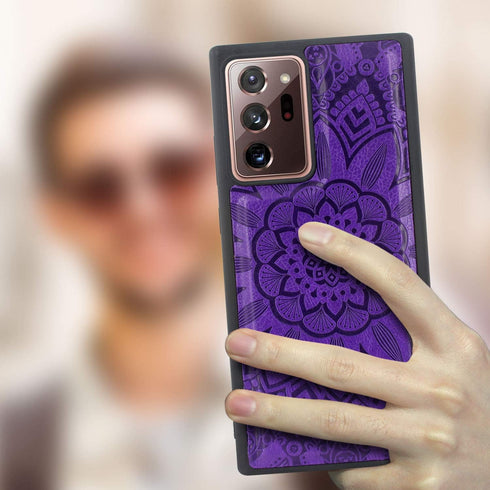 Harryshell Detachable Magnetic Zipper Wallet Case for Samsung Galaxy Note 20 Ultra 5G, 12 Card Slots, Flower Purple