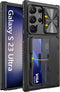 Vihibii Wallet Case for Samsung Galaxy S23 Ultra 5G, Black with Card Holder (4 Cards), Sliding Camera Cover & Kickstand
