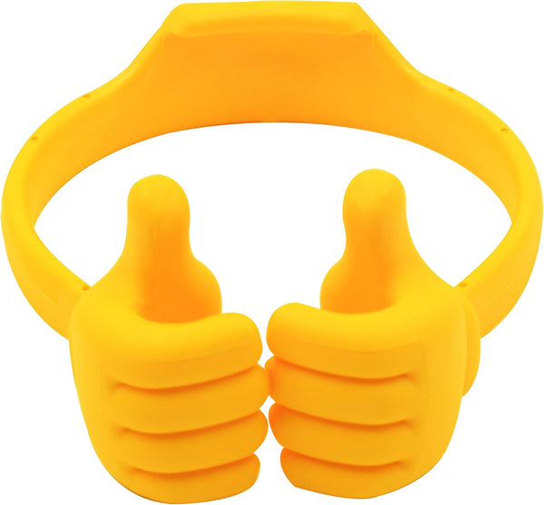Honsky Thumbs-up Cell Phone Stand Holder, Adjustable Tablet Cradle for Desk, Universal Flexible Yellow