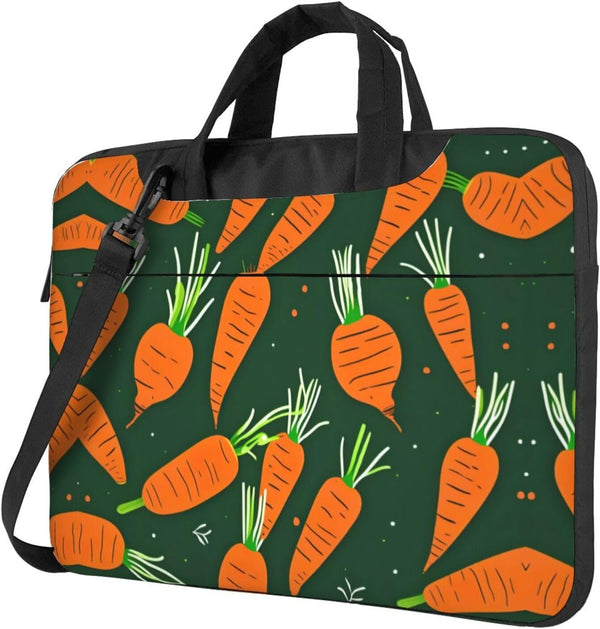 JIPOFD Happy carrot Print Structured Laptop Bag Oxford Cloth Briefcase Padded Shoulder Case