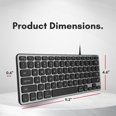 Macally Backlit Wired Keyboard for Mac, Comfortable All Day Typing USB Keyboard for MacBook Pro/Air, iMac, Mac Mini/Pro