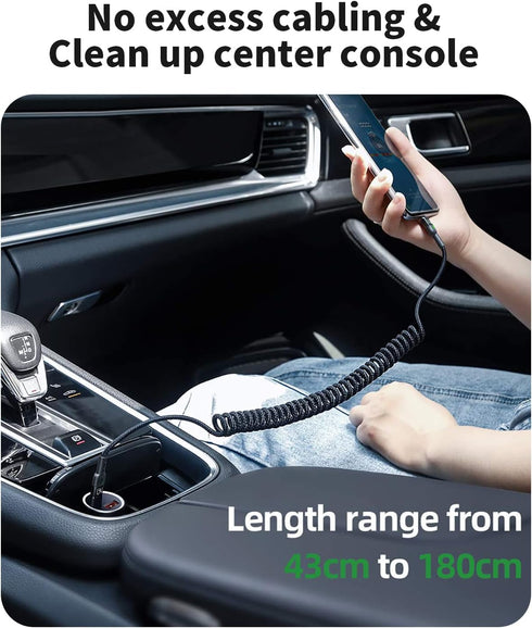 Coiled USB C to Lightning Cable - AICase Type C to Lightning Cable (6ft 36W) Scalable Spring PD Type C Charging Cable