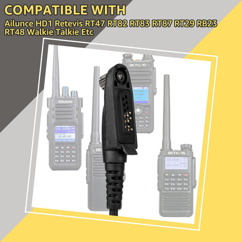 Retevis RT29 Ailunce HD2 Shoulder Speaker Mic - IP54 Waterproof Microphone, Compatible with RT29 RT48 NR30 RB23 Ailunce