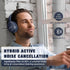 RUNOLIM Hybrid Active Noise Cancelling Headphones, 65H Playtime, Built-in Microphone, Bluetooth Wireless Over Ear