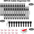 48Pcs Cord Organizer Kit, Reusable Silicone Cable Ties and Strong Adhesive Clips for Cable Management (Black)