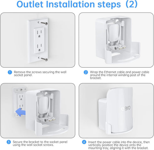 XLTTYWL eero Pro 7 Wall Mount Kit, Outlet Mount Bracket for Space & Cable Management, Compatible with eero Pro 7