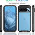 wahhle Case for Google Pixel 9/9 Pro, Built-in Screen Protector, Full Body Shockproof Slim Fit Bumper Cover, Black/Clear