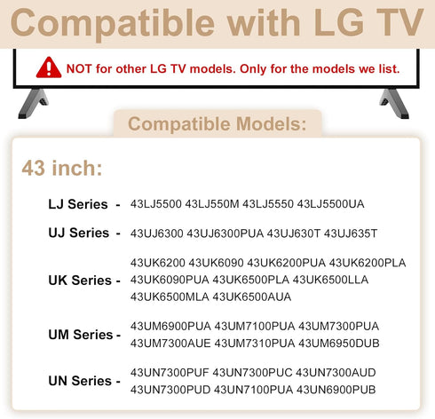 Dinghosen 43 Inch 43LJ5500 43UJ6300 43UJ635T 43UK6200 43UK6090 43UK6500 43UM6900 43UM7100 43UM7300 43UN7300 43UN7100