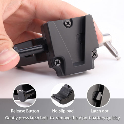 V-Mount Lock Battery Adapter with Clamp for Tripod Light Stand Mounting