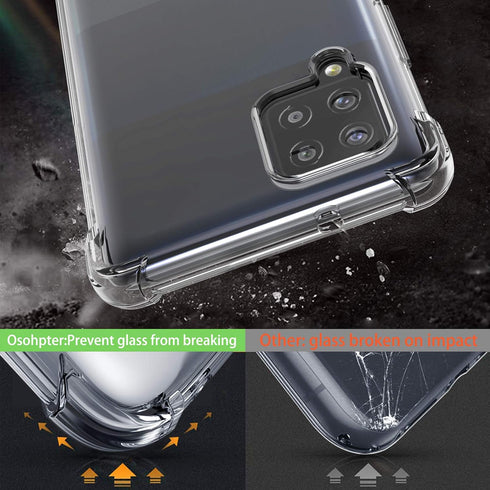 Osophter Clear Transparent Case for Galaxy A42 5G & M42 5G, TPU Shock-Absorption Flexible Cover
