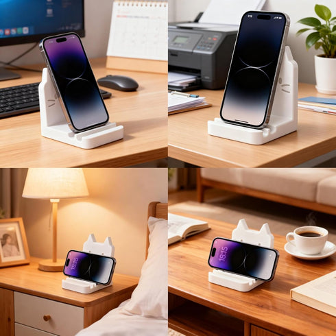 YFLCFCX Personalized Phone Stand for Desk with Two Slots, Custom Phone Holder for Desk, Heavy Real Resin Phone Stands