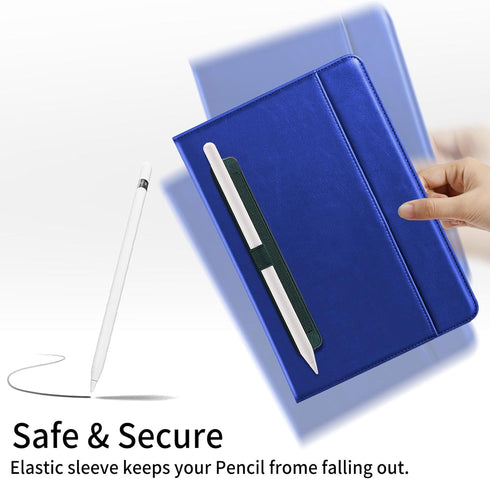 CCSmall Elastic Pocket Stylus Pen Holder with Wrist Strap, Adhesive Sleeve for Cases, Notebooks, Journals, Blue