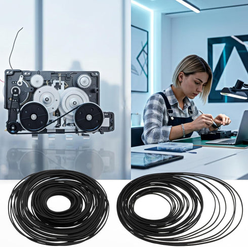 Gtziqa 80Pcs Cassette Cassette 40-135 mm 0.7mm 1mm) Recorder Rubber Belts Player Belts Replacement Kit Recorder Repair