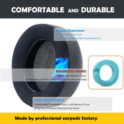 Earpads Replacement Cushion for Alienware 7.1 PC Gaming Headset AW510H, AW310H Cool Gel Ear Pads with Cooling Gel