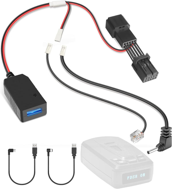 Radar Detector Power Cord Adapter (10Pin Type-A) for Subaru Outback, Mazda CX-5, Connects to Rearview Mirror