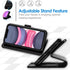 JETech Wallet Case for iPhone 11, Shockproof PU Leather Magnetic Flip Cover with Card Holder and Stand Feature (Black)