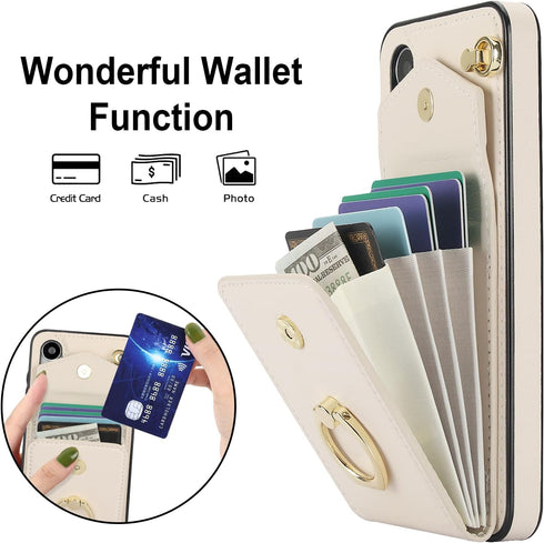 Asuwish Phone Case for Samsung Galaxy S24 5G Wallet Cover with Tempered Glass Screen Protector and RFID Blocking Ring Stand Credit Card Holder Leather Cell Accessories S 24 24S GS24 G5 Women Off White