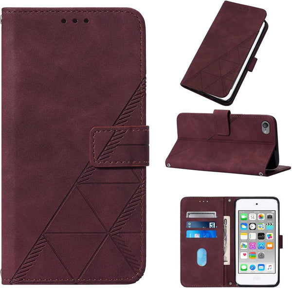 Wallet Case for iPod Touch 5, 7 - Magnetic PU Leather Flip Case with Card Holders Kickstand Protection for iPod Touch