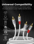 2RCA 2RCA 3.28ft/1M, 24K MOSWAG Male to Male Stereo Auxiliary Audio Cable Subwoofer Cable Gold Plated Nylon Braided
