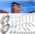 Blulu Z-Type Chimney Antenna Mounts Kits with 12 ft Adjustable Heavy Duty Galvanized