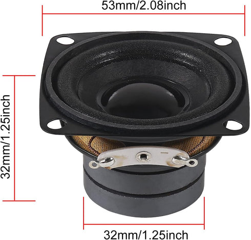ALMOCN 2PCS 2" 8Ohm 10W DIY Small Full Range Audio Speaker Stereo Woofer Loudspeaker for Arduino and DIY Speaker