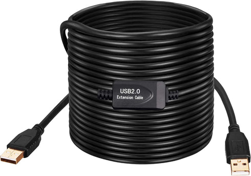 50Ft, Cameras(15M/50Ft) Tan QY USB A to A Male Cable Double End USB Cord with Gold-Plated Connector for Hard Drive