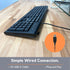 X9 Performance Wired Keyboard - USB Computer Keyboard Coated with Silver Zinc Zeolite, 5FT Cable for Laptop, PC,
